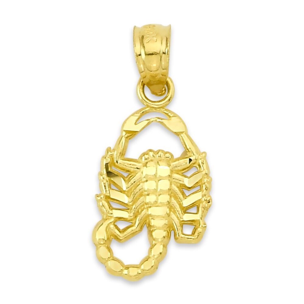 Solid 10k Gold Scorpion Pendant - Zodiac Jewelry Gifts